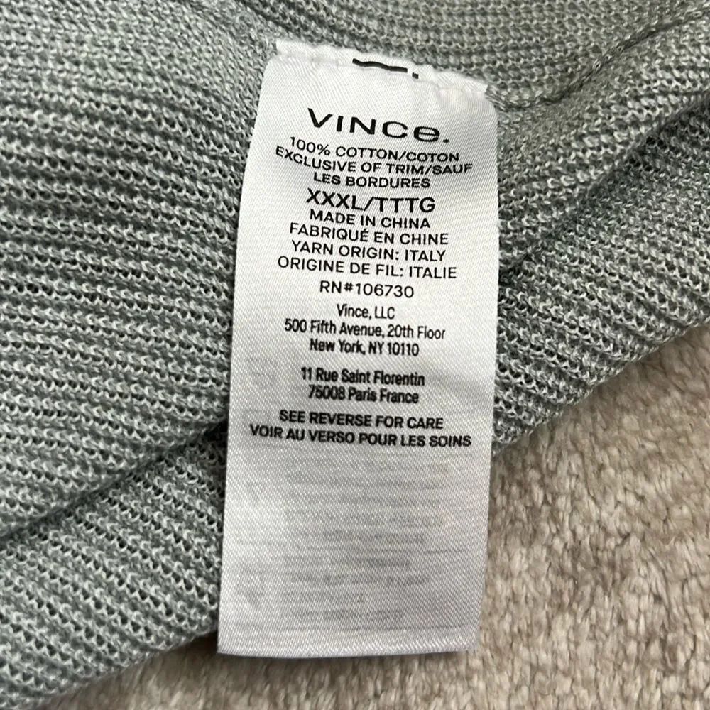 Vince Ribbed Cotton Sweater 3/4 Sleeves Top XXXL - Picture 10 of 14